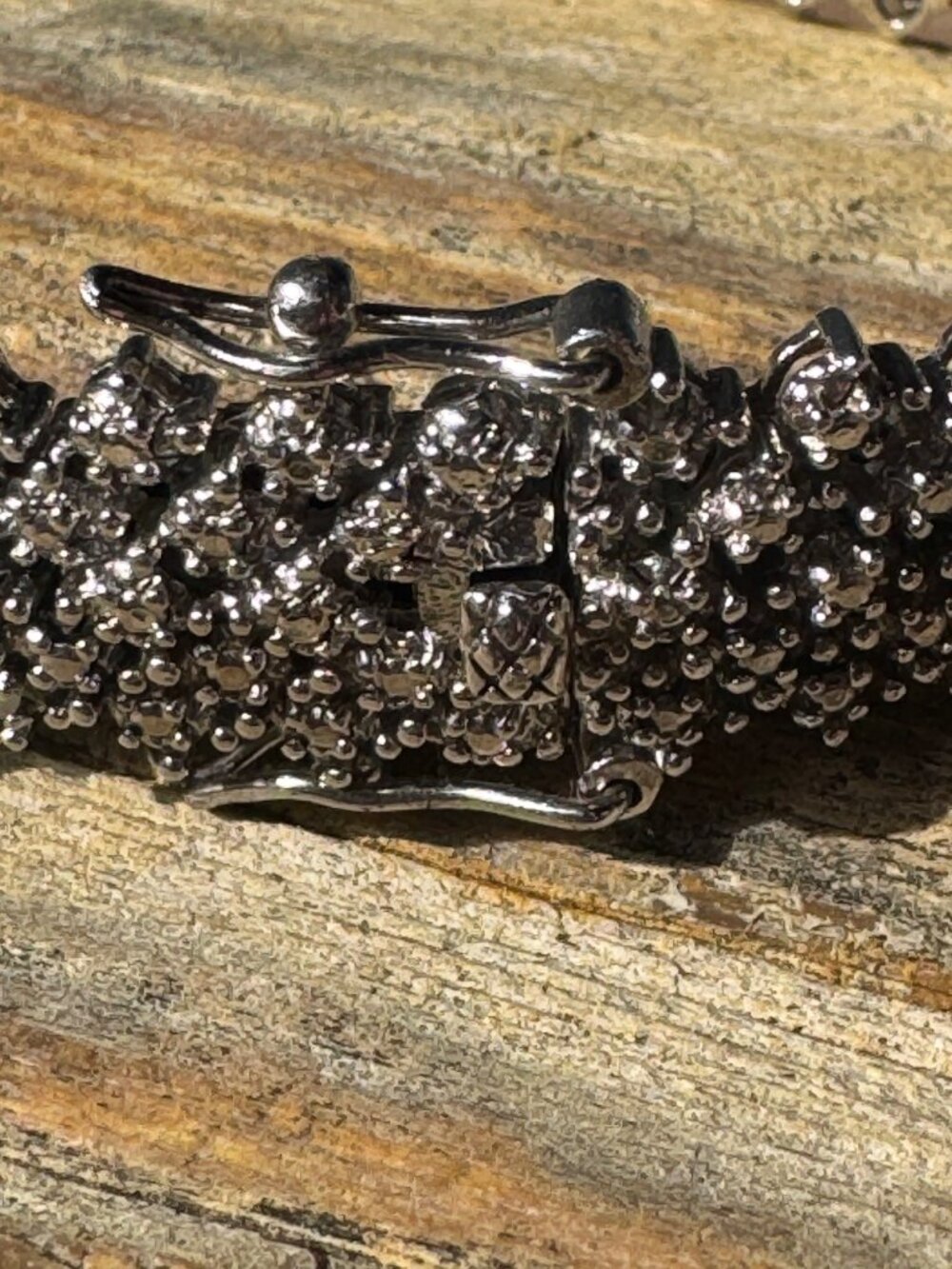 Charles Winston 7" Sterling Silver Intricate Link Bracelet With Detailed Clasp - Picture 4 of 7